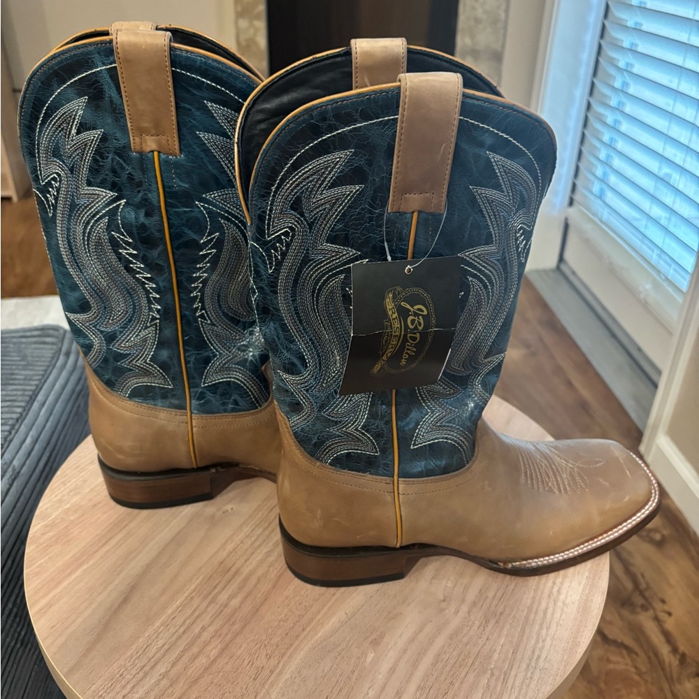 J.B. Dillon Tan and Blue Western Boots